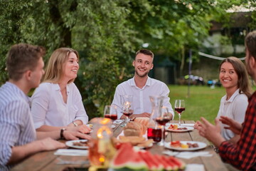 french dinner party on summer