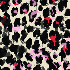 Leopard print pattern. Vector seamless background. Animal skin texture