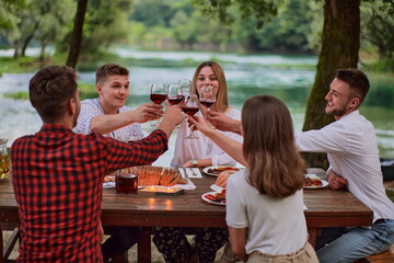 french dinner party on summer