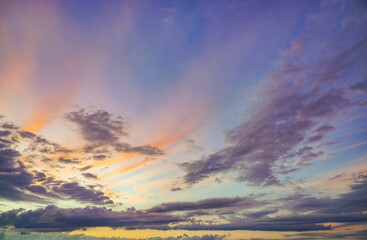 Natural background: dramatic sky at sunset