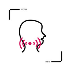 painful sore throat ache. Vector icon