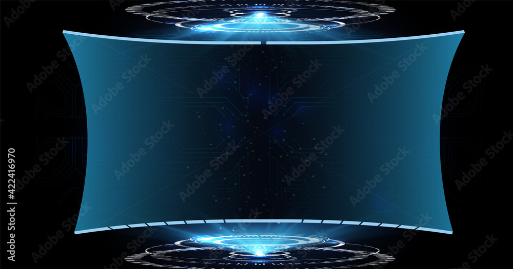 Poster hud, ui, gui futuristic user interface screen elements set. high tech screen for video game. sci-fi 