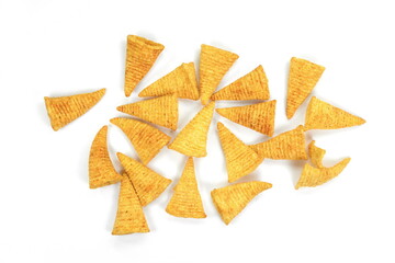 cone corn chips isolated on white background