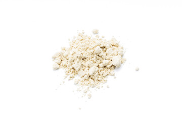 Fototapeta na wymiar dry wasabi powder isolated on a white background. above view