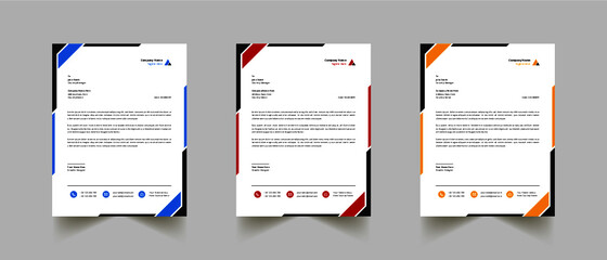 Modern And Clean Letterhead Design Template Business Style Professional Template Design Creative Business Letterhead Design Template for your business, with color variation 