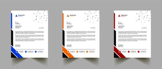 Modern And Clean Letterhead Design Template Business Style Professional Template Design Creative Business Letterhead Design Template for your business, with color variation 