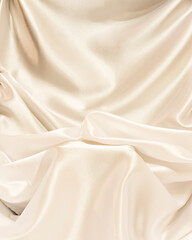 Silk podium. Satin texture. Romantic background. White.