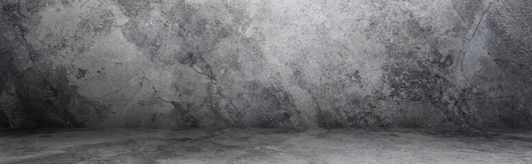 background - concrete floor and wall with cracks