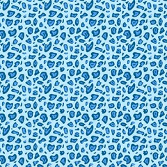 Abstract vector leopard print. Seamless pattern in blue colors.
