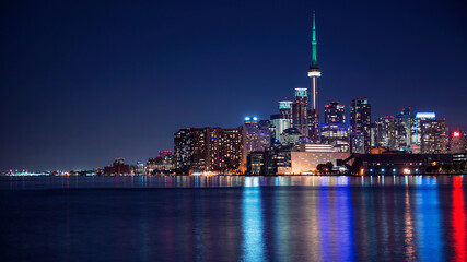 Toronto's colourful and vibrant night skyline