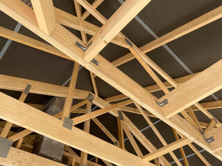Dachstuhl aus Holz Unterkonstruktion eines Daches