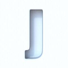 White hole shadow font Letter J 3D