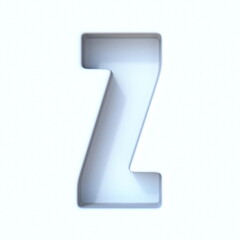 White hole shadow font Letter Z 3D