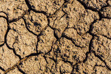 Background of the cracked dry barren soil. Global warming concept