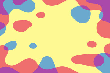 Vector bright background with copy space. Trendy design. Abstract elements colored in overlap style.