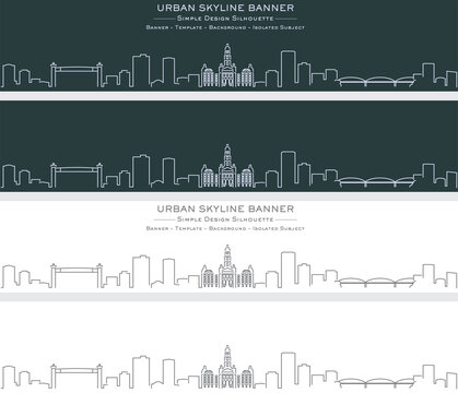 Fort Worth Single Line Skyline Profile Banner