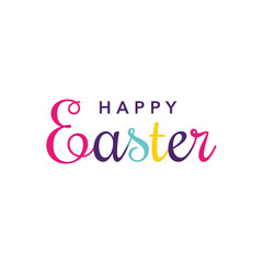 Happy Easter colorful lettering vector