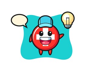 switzerland character cartoon getting the idea