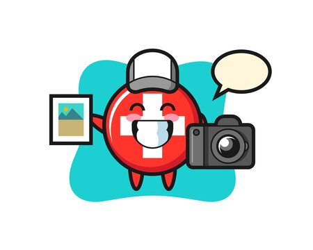 Character Illustration of switzerland as a photographer