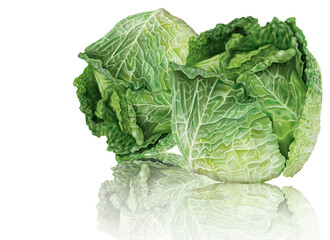 Two heads savoy cabbage