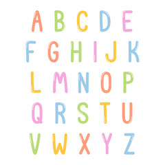 cute colorful tall Font and Alphabet