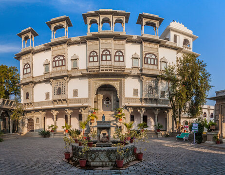 UDAIPUR, INDIA - FEBRUARY 11, 2017: Amet Haveli hotel in Udaipur, Rajasthan state, India
