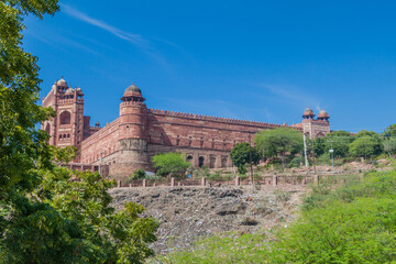 Fototapeta na wymiar Jama Masjid mosque walls at the ancient city Fatehpur Sikri, Uttar Pradesh state, India