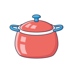 Red cooking pot isolated