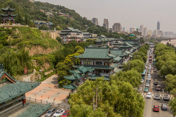 Buildings between White Pagoda Temple and Yellow river (Huang He) in Lanzhou, Gansu Province, China