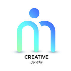 Letter M logo icon design template elements. Eps 10 vector illustration.