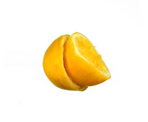 Lemon after squeezed isolated on  white background.