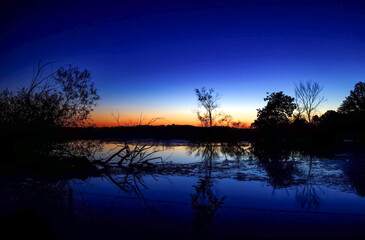 sunset over the lake