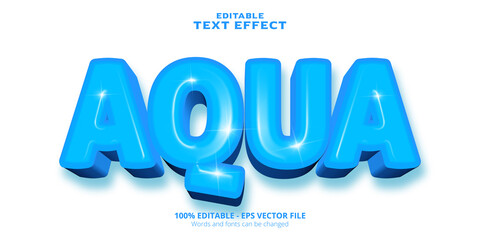 Aqua text, editable text effect