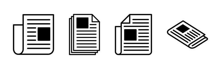 Newspaper icon set. news paper vector sign