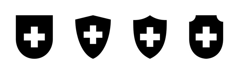 Health insurance icon set. Insurance health document icon