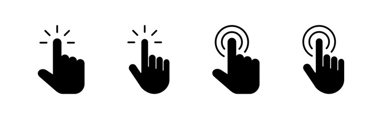 Hand cursor icon set. cursor icon vector. hand cursor icon click