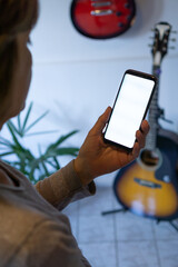 woman using a cell phone.