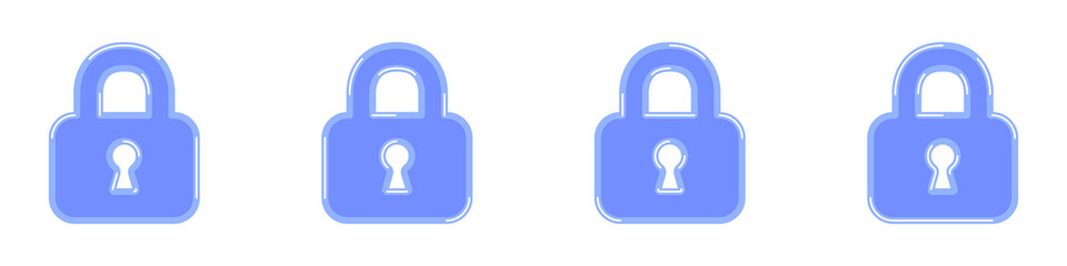 Locks icons set. Locks vector set of trendy blue icons. Burglary protection icons set. Locks protection web icons set. Vector illustration.