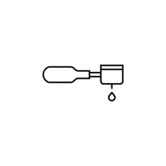 coffee portafilter icon  in flat black line style, isolated on white 