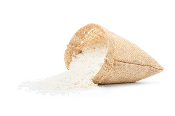 White rice isolated on white background