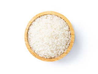 White rice isolated on white background