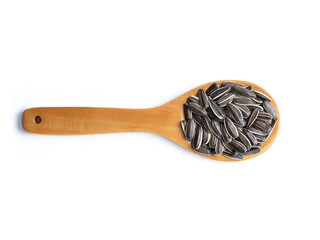 Sunflower seeds isolated on white background