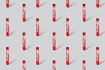 Laboratory sample blood testing tube for diagnostic Covid-19, pandemic and epidemic corona virus. Vector