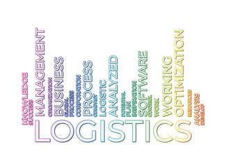 Logistics barcode word tag cloud. Vector illustration
