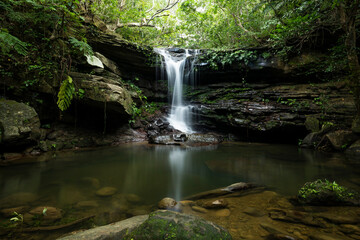 Kuura falls is a peaceful place to relax with its serene atmosphere on Iriomote Island, Yaeyama.