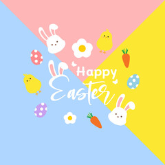Happy Easter. Cute bunny rabbit