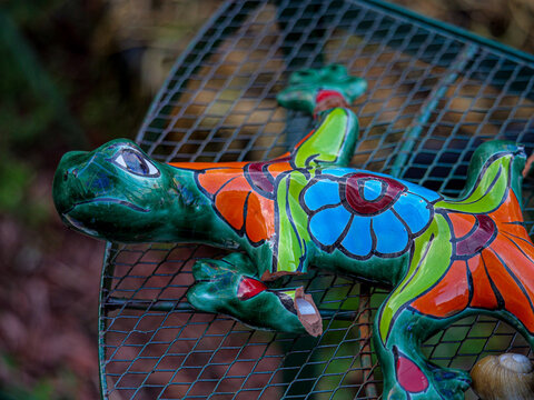 Colorful Broken Ceramic Chameleon