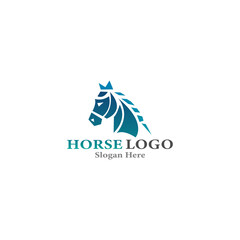 Abstract luxury head horse symbol logo design.