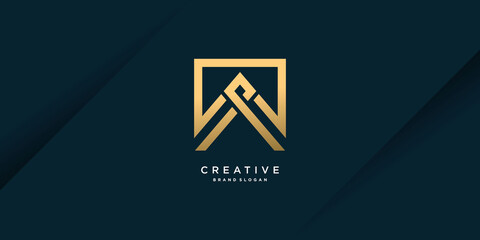 Letter a logo template with creative golden concept Premium Vector part 1