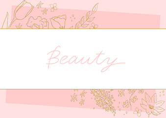 手描きフラワー背景　フレーム